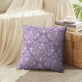 thumbnail image 3 of LALILO Throw Pillow Covers Damask Damask Vintage Purple Flower Floral Cushion Cover 18" x 18", 2 Pack, 3 of 6