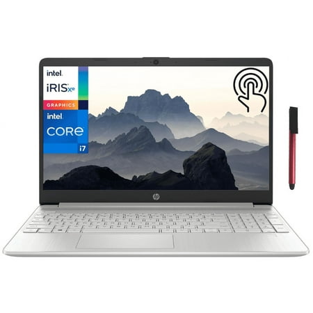 HP 15 15.6" Touchscreen FHD Business Laptop Computer, 12th Gen Intel 10-Core i7-1255U, 16GB DDR4 RAM, 512GB PCIe SSD, 802.11AC WiFi, Bluetooth, Silver, Windows 11 Home in S mode