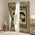 thumbnail image 3 of Feelyou Jungle Bear Print Black Out Curtains, Gold Triangle Aztec Curtains Pack of 2 (42x63 Each), Woodland Wildlife Animal Bedroom Curtains, Living Room Curtains Decor, 3 of 6