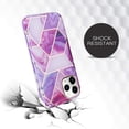 thumbnail image 5 of Case for iPhone 11 Pro Max 6.5, Stylish Soft TPU Bumper Cover Shockproof Full Body Protective Case with Built in Screen Protector Hard Plastic PC Back Phone Case - Marble Purple, 5 of 14