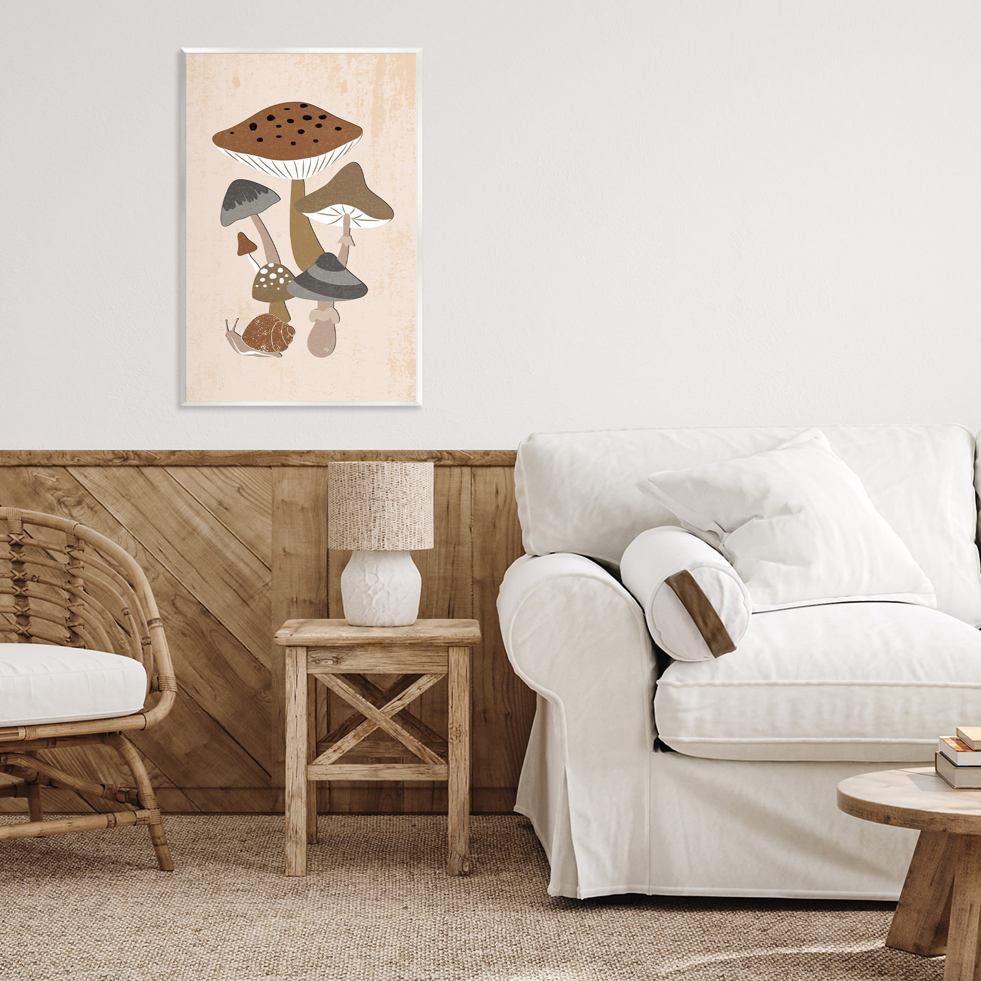 Stupell Industries Earthy Fungi Mushrooms & Snail Wall Plaque Art, design by Martina Pavlova