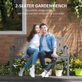 thumbnail image 3 of Barara King Outdoor Bench, Patio Benches for Outdoors,46" Outdoor Garden Bench, Metal Bench, Wood Look Slatted Frame Furniture, Gray, 3 of 11