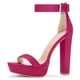thumbnail image 1 of Sandalias De Plataforma Con Correa De Tobillo De Tacón Alto De Mujer Rosa caliente 37, 1 of 6