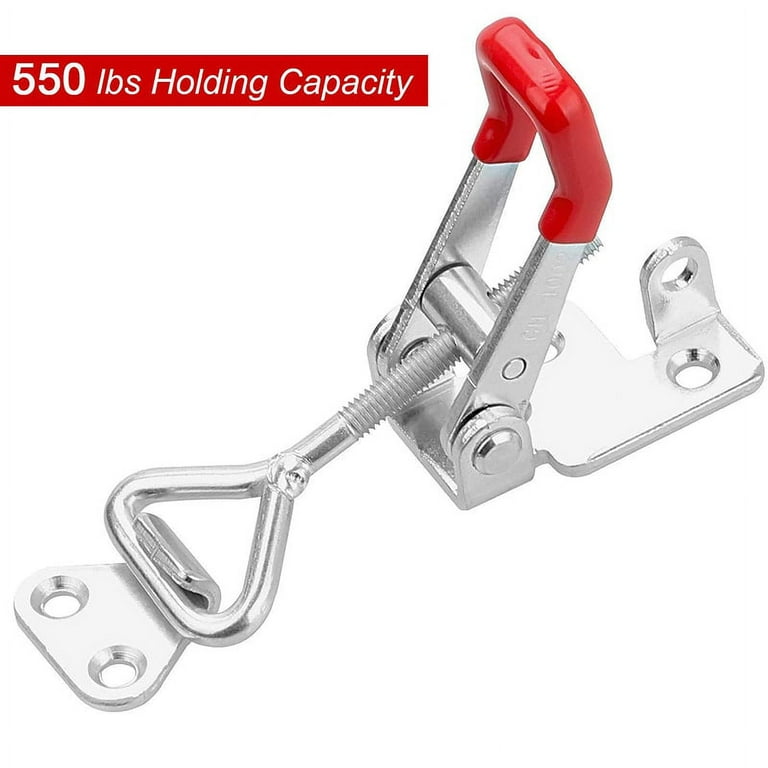 4Pcs -4002 Adjustable Toggle Clamp 550 Lbs Holding Capacity Toggle Latch  Hasp Clamp Lockable Quick Release Pull Latch