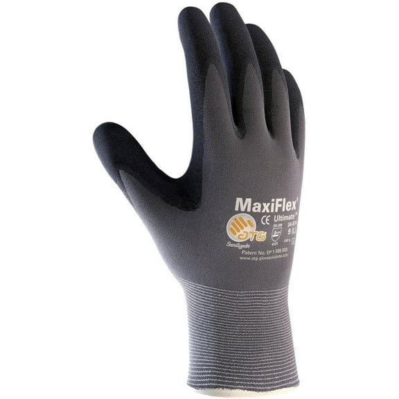 MaxiFlex Ultimate 34-874T/L Seamless Knit Nylon/Lycra Glove with Nitrile Coated Micro-Foam Grip on Palm and Fingers