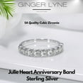thumbnail image 3 of Sterling Silver Wedding Band for Women CZ Heart Anniversary Ring by Ginger Lyne Collection, 3 of 7