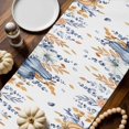 thumbnail image 2 of Orange Blue Fall Table Runner, Autumn Thanksgiving Kitchen Dining Table Decoration for Home Party Decor 13x120 Inches, 2 of 9