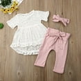 thumbnail image 4 of Bmnmsl Newborn Clothing Infant Baby Girl Clothes Top T-Shirt Dress Bowknote Pants Outfit, 4 of 5