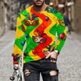 thumbnail image 1 of Amzcrzy Sudadera Para Hombre, Moda Para Hombre, Estampado De Carnaval, Blusa De Manga Larga Con Cuello Redondo, Verde, L, 1 of 5