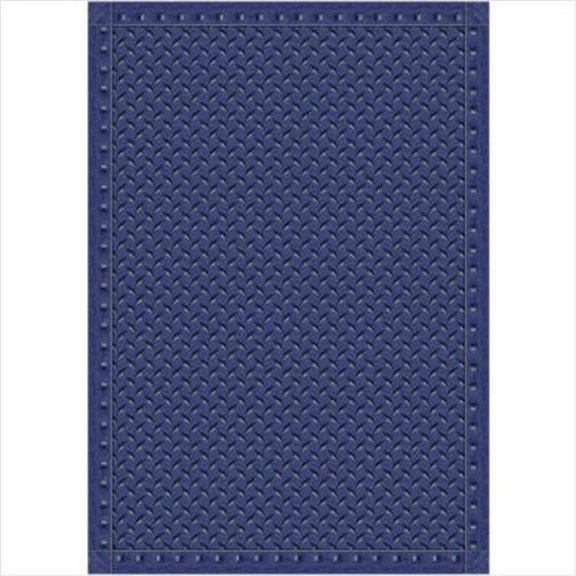 Diamond Plate Steel Blue 5 ft.4 in. x 7 ft.8 in.  WearOn Nylon Machine Tufted- Cut Pile Whimsy Rug