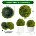 thumbnail image 2 of Home Decor Artificial Plant Topiary Ball Artificial Plant Topiary Ball, Lifelike Artificial Boxwood Balls, Indoor Outdoor Decorative Fake Greenery Plants for Home Office, Garden, Wedding, Porch, 2 of 7
