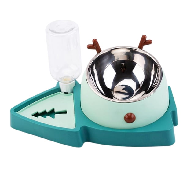 2 en 1 dobles para perros y gatos dispensador de agua cuenco alimentador Verde Yuyangstore Dispensador de tazón para mascotas