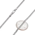 thumbnail image 2 of 3mm Oxidized .925 Sterling Silver Silver Flat Cuban Link Curb Chain Necklace, 24 inches, 2 of 7