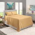 thumbnail image 2 of Extra Deep Pocket 4-Piece Bed Sheets Set , 18"-24" Super Deep Fitted Sheet, Fits High Profile Mattresses with Toppers, Hotel Luxury Soft Double Brushed Microfiber, - King, Camel, 2 of 7
