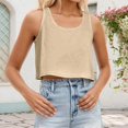 thumbnail image 2 of Bibifish Womens Tank Tops Scoop Neck Wide Strap Cropped Loose Fit Camisoles Summer Breathable Sleeveless Shirts, 2 of 5
