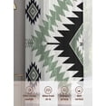 thumbnail image 6 of Green Gray Boho Sheer Curtains 84 Inch Length 2 Panels Set, Southwestern Ethnic Abstract Geometric Voile Window Treatment Rod Pocket Curtains Sheers Drapes for Bedroom/Living Room/Kitchen 52"x84"x2, 6 of 7