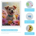 thumbnail image 3 of Diamond Art Kit for Adults, Puppy Joyful Flowers Bright Collar Diamond Painting for Adults Beginners, 5D DIY Diamond Art Painting Kits, Colorful Diamond Painting Craft for Home Decor 12x16, 3 of 7
