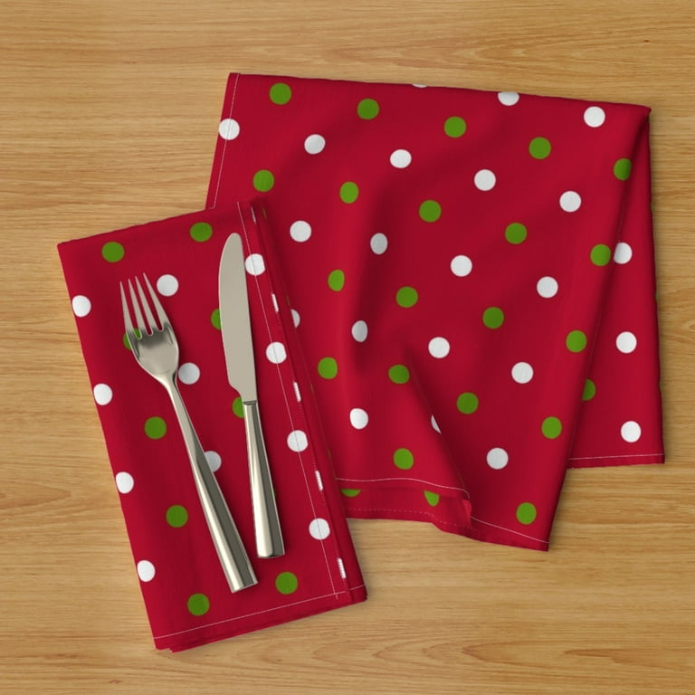 Polka Dots Dinner Cloth Napkins