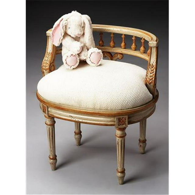 Butler 1218221 Vanity Seat - Cream & Gold
