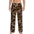 thumbnail image 1 of Kdxio Leopard Print Pattern Men's Pajama Pants, Elastic Waist with Drawstring and Pockets, Comfortable Loungewear-Small, 1 of 6