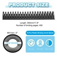 thumbnail image 2 of Uxcell 10Pcs 2" Plastic Binding Combs, 21 Rings Comb Binding Spines 450 Sheet Capacity Letter Size for Binding Paper Sheets, Black, 2 of 6