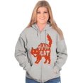 thumbnail image 4 of Vintage Halloween Scaredy Cat Cute Zip Hoodie Sweatshirt Women Brisco Brands S, 4 of 6