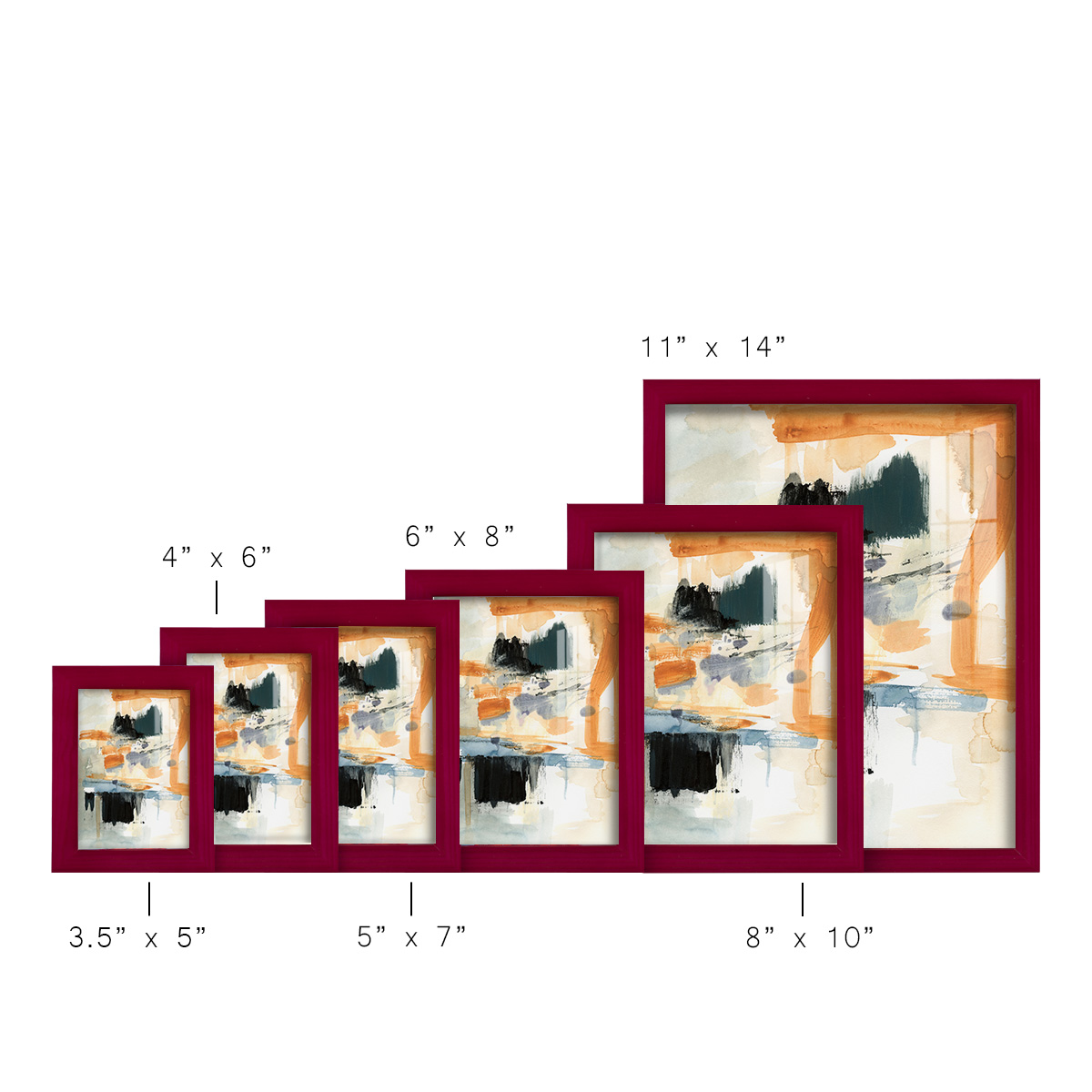 Seria II - Framed Print w/glass - Cherry Red