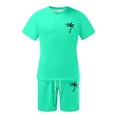 thumbnail image 3 of cllios Men's Summer Tracksuit Plus Size Short Sleeve Palm Tree Tshirts Short Sets Stylish Sport Jogger Suit 2 Piece Outfits, 3 of 3