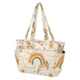 thumbnail image 2 of FORMRS Tote Bag for Women Quilted Large Capacity Travel Work Carry On Shoulder Handbag, Retro Rainbow, 2 of 7