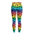 thumbnail image 6 of Renewold Paw Rainbow Stripe Leggings for Women with Pockets Buttery Soft Running Pants High Waisted Spandex Graphic Leggings Thick Essential Pants Scrunch Butt Lifting, S, 6 of 8
