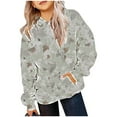 thumbnail image 7 of Sookity Kid Girl Oversized Sweatshirt Leaf Print Cute Hoodies Long Sleeve Hooded Shirts Kids Casual Wear with Pockets Green,11 Years Boys Gifts, 7 of 7