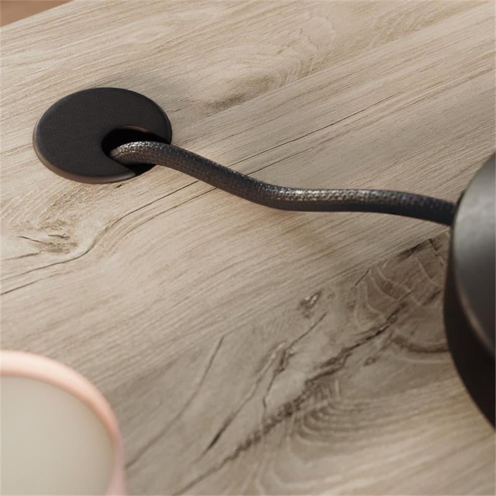 Pemberly Row Executive Desk in Engineered Wood-Chalk Oak Finish