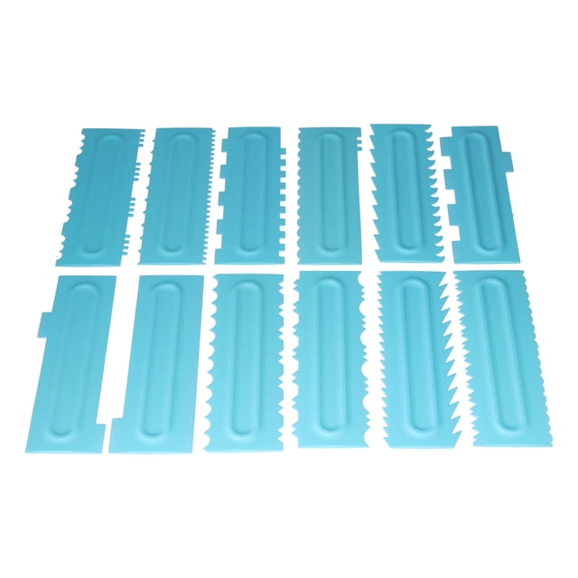 Peine para glaseado de pasteles Jadeshay raspadores de crema para bricolaje color Azul