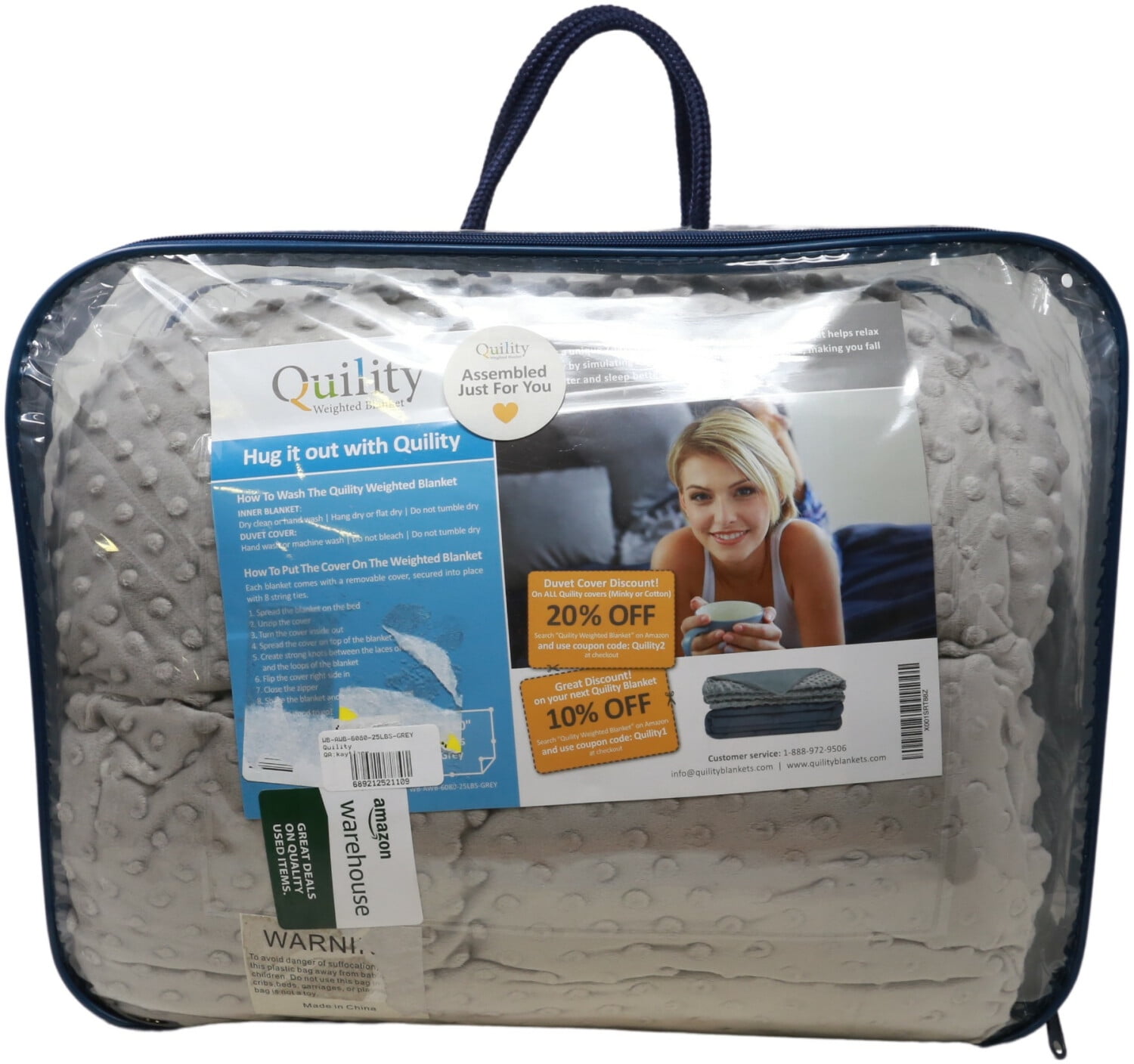 Quility Premium Adult Weighted Blanket & Removable Cover WBAWB6080