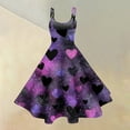 thumbnail image 3 of Women's 2026 Dress Square Neck Strapped Swing A Line Sundress Valentine's Day Dresses Purple M, 3 of 4