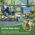 thumbnail image 2 of Timber Ridge XXL Foldable Directors Chair with Side Table, Extra Wide Camping Chairs for Adults Heavy Duty Supports 500 lbs, Oversized Folding Lawn Chair for Picnic Beach Sports Fishing, Grey, 2 of 9