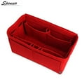 thumbnail image 4 of Spencer Women Felt Purse Organizer Insert Multi-Pocket Handbag Travel Cosmetic Makeup Pouch Compartment Storage Tote Bag, Red, 10.2" * 5.9" * 5.9", 4 of 7
