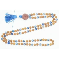 Mogul Meditation Beads Rudraksha Lapiz Lazuli Yoga Mala