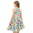 thumbnail image 4 of Abcomgle Girls Summer Dress Kids Casual Halter Neck Sleeveless Midi Dress Floral Print A-line Sundresses Beach Swing Dresses 13-14 Years,Sky Blue, 4 of 7