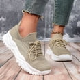 thumbnail image 2 of Rokment Women's Platform Running Tennis Shoes 2026 Spring Fall Knitted Lightweight Memory Foam Chunky Slip on Walking Trainners Basketball Bowling Sneakers Khaki Size 11.5, 2 of 7
