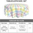thumbnail image 4 of Spring Easter Tablecloth Round 60 Inch,Blue Pink Yellow Plaid Table Cloth Waterproof Washable Polyester Multicolor Check Table Cover for Kitchen Dining Table Picnic Easter Party Decoration, 4 of 6