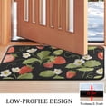 thumbnail image 3 of Red Strawberry Plants Fruit Leaf Black Pattern Door Rugs,Washable Non Slip Door Mats Indoor,Decorative Door Mats,Entry Mat Indoor for Entrance,Bedroom,Kitchen,Bathroom,30"x17", 3 of 6