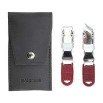 Unique Bargains 1 Set Mini Nail Clippers Set Toenail Clippers Silver Tone Red