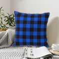 thumbnail image 6 of Kll Buffalo Plaid Blue Black Decorative Throw Pillow Covers Velvet Soft For Couch Sofa Bedroom Living Room Outdoor -20"X20", 6 of 8