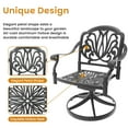 thumbnail image 4 of Hzzkey 5-Piece Round Cast Aluminum Patio Set with Swivel Chairs,Brown Cushions,and Umbrella Hole, 4 of 10