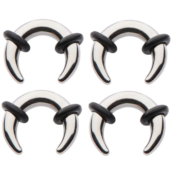 Set of 4 Steel Pinchers for Septum Stretching Kit Ears Tapers Horseshoe Gauges - size=8g 10g 12g 14g