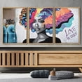 thumbnail image 3 of wall26 Framed Canvas Print Wall Art Set Love is Color Triptych Graffiti &amp; Street Art Cities Mixed Media Realism Bohemian Scenic Urban Multicolor for Living Room, Bedroom, Office - 16"x24&quo, 3 of 5