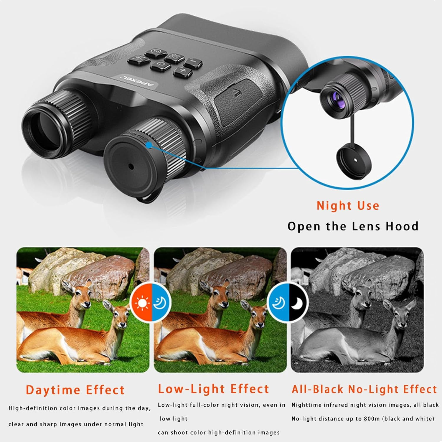 Night Vision Binoculars, 12X Zoom Digital Infrared Night Vision Goggles with 2.3'' LCD Screen for Hunting/Camping/Military Tactical, 32GB SD Card.