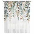 thumbnail image 2 of Green Brown Botanical Sheer Curtains 54 Inches Long, Farmhouse Eucalyptus Leaves Light Filering Curtains, Breathable Simi Curtain Privacy Drapes for Kitchen Bathroom Nursery Small Window Treatment, 2 of 9