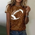 thumbnail image 2 of Women's Casual Printed Crew Neck Short Sleeve Pullover Tee Shirt Top Blouse for Daily Wear, 2 of 5